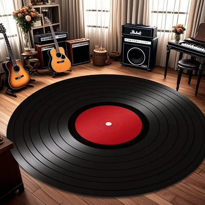 VIKAMA Retro Vinyl Record Non-Slip Rug