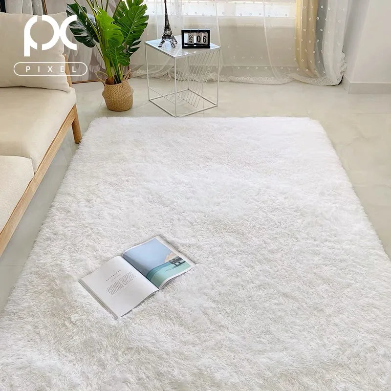 FORSWAN Gray Plush Velvet Area Rug