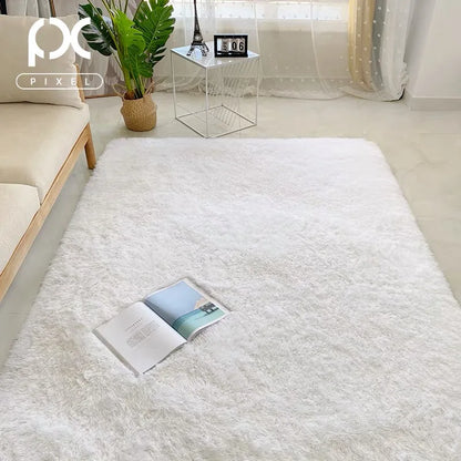FORSWAN Gray Plush Velvet Area Rug