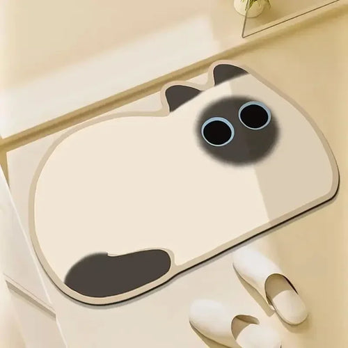Diatom Mud Bathroom Absorbent Non-slip Toilet Floor Mat Cute Cartoon Door Mat