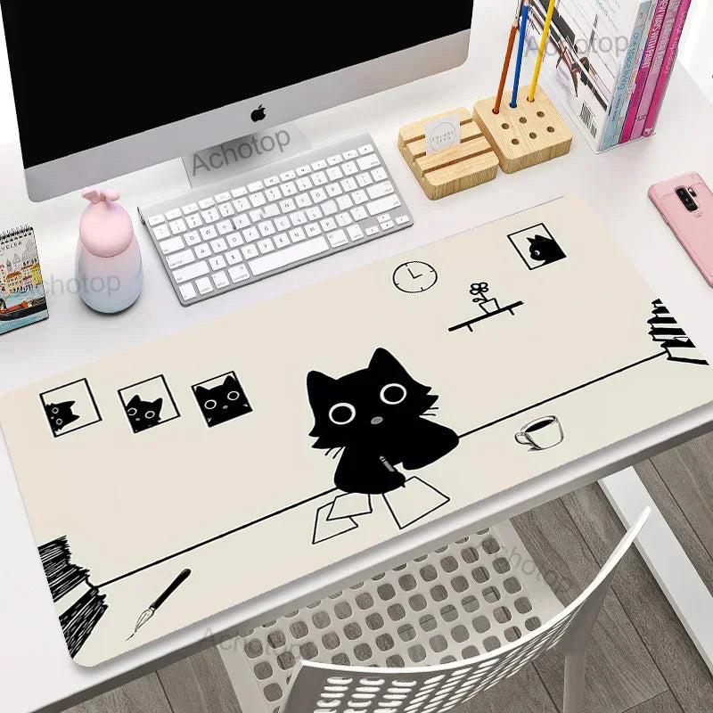 Cute Anime Cat Extended Gaming Desk Mat