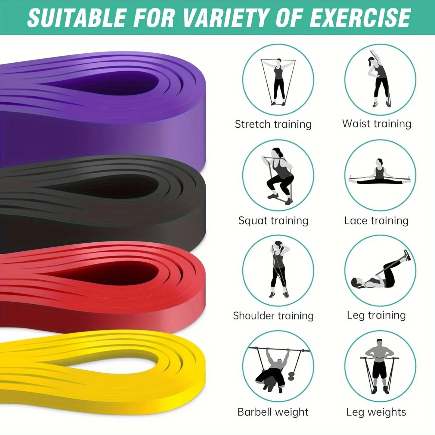 Stackable TPE Resistance Band Set