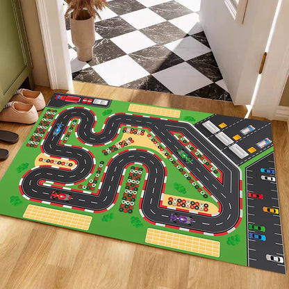 VIKAMA Kids Parking Lot Road Track Rug Boys Car Play Mat