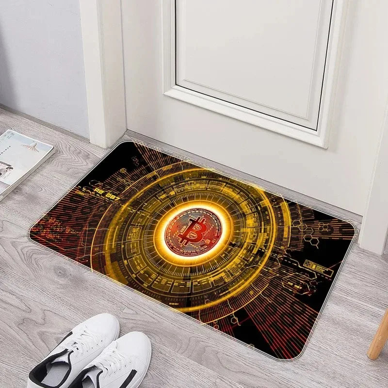 VIKAMA Bitcoin Crypto Currency Non-Slip Doormat