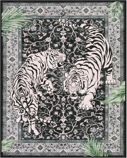 VIKAMA Jungle Tiger Living Room Area Rug