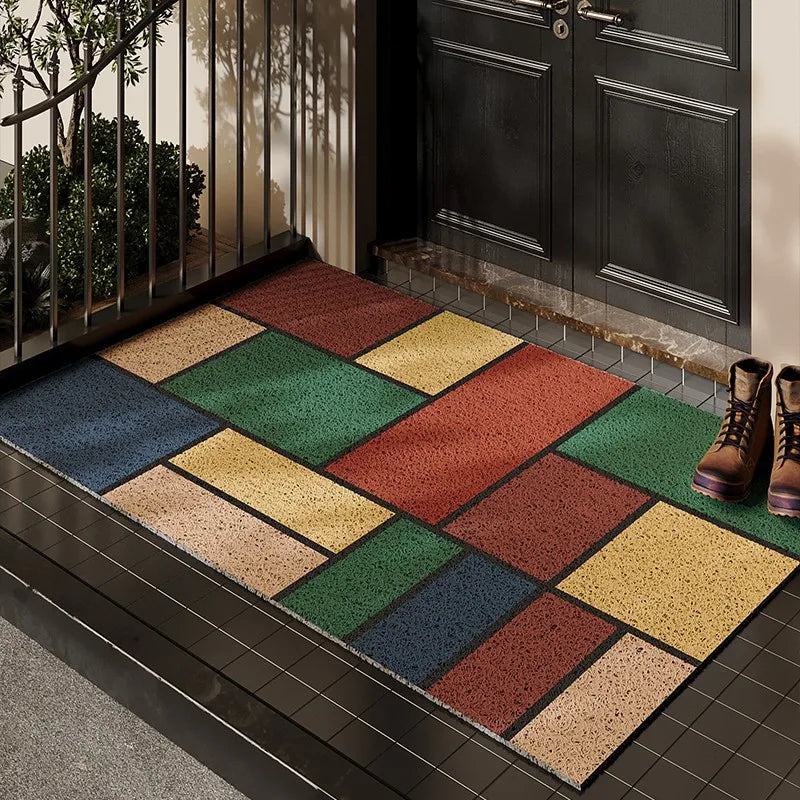 PVC Silk Ring Entry Door Mat Cuttable Non-Slip Dirt-Resistant Outdoor Floor Mat