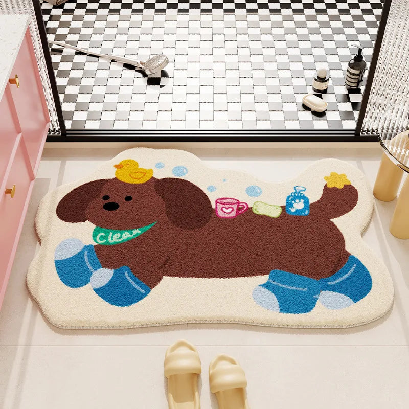 Imitation Cashmere Floor Mat Absorbent Non-Slip Dirt-Resistant Easy-Clean Door Mat