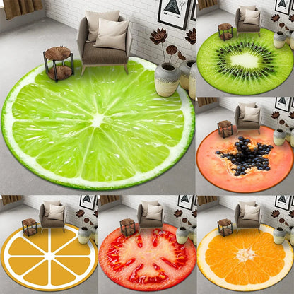 VIKAMA Round Fruit Pattern Area Rug