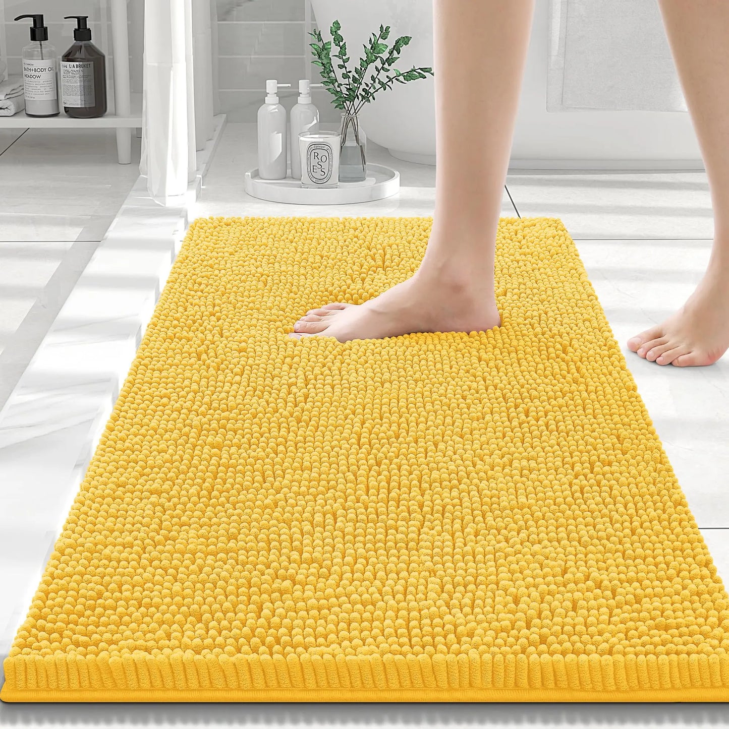 Olanly Chenille Non-Slip Absorbent Bath Mat