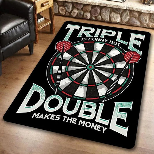 Vintage Darts Beer Rug Funny Quote Retro Distressed Typography Carpet Pub Style Game Room Home Bar Lounge Decor