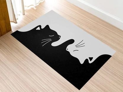 VIKAMA Vintage Black Cat Welcome Mat