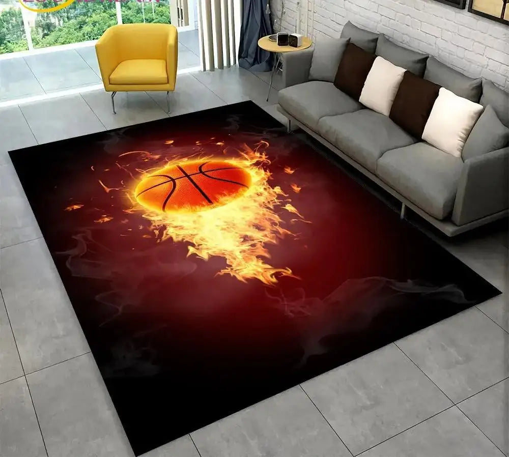Basketball Cartoon Indoor Non-Slip Area Rug