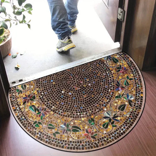 VIKAMA Semi-Circle Flannel Door Mat