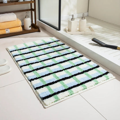 Bathroom Door Mat Absorbent Quick-Dry Foot Rug Non-Slip Toilet Bedroom Dopamine Imitation Cashmere Carpet Home Decor
