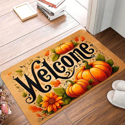 Thanksgiving Pumpkin Non-Slip Welcome Mat
