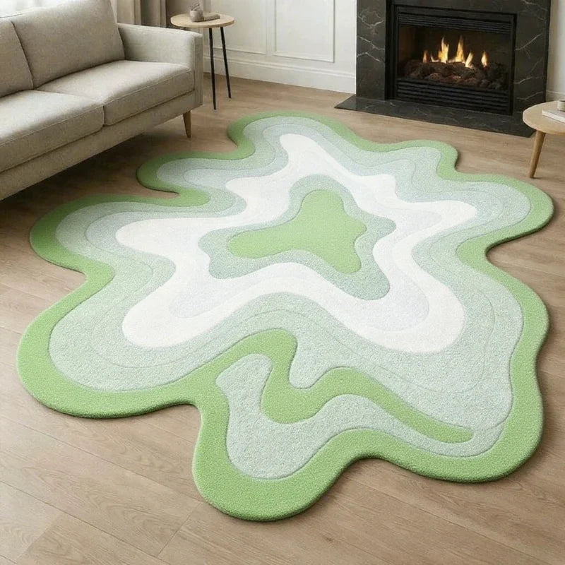 VIKAMA Dopamine Abstract Plush Rug Soft Irregular Living Room Bedroom Home Decor