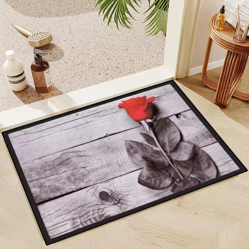 VIKAMA Halloween Clown Trap Rug 3D Illusion Non-Slip Bathroom Entrance Mat Home Decor