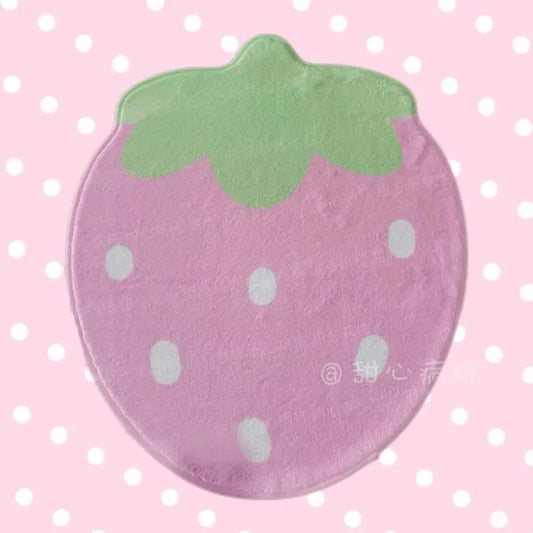 Sweet Strawberry Floor Mat Soft Non-Slip Bedroom Bedside Wardrobe Living Room Carpet