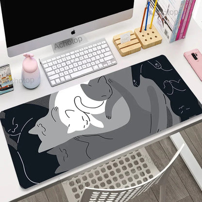 Cute Anime Cat Extended Gaming Desk Mat