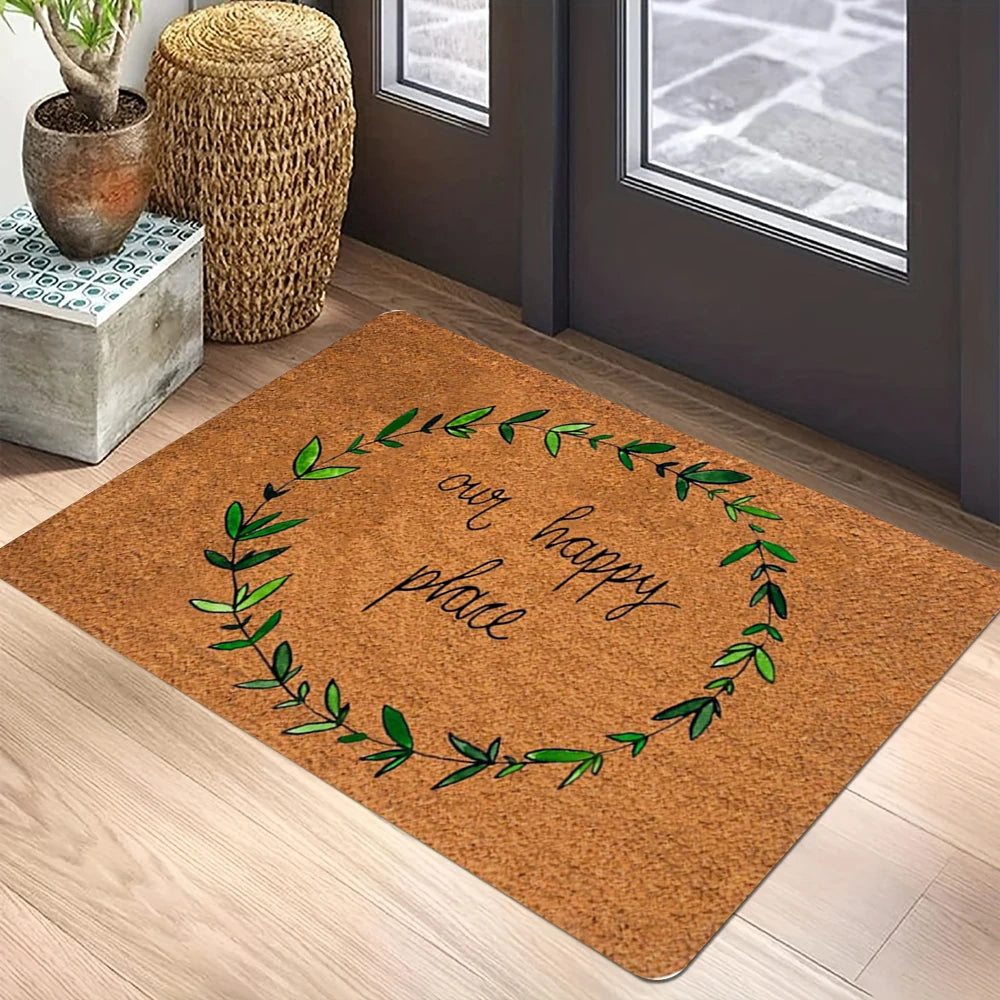 Hello handwritten anti-slip entryway door mat