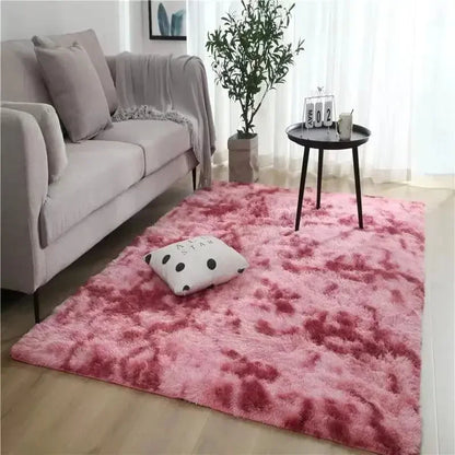 Gradient Silk Wool Rug Non-Slip Machine Washable Bedroom Living Room Kids Room Carpet Home Decor
