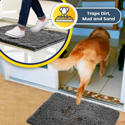 Super Plush Microfiber Anti-Skid Bathroom Carpet Absorbent Machine Washable Chenille Bath Mat Quick Drying Floor Mat