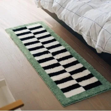 VIKAMA Colorful Geometric Striped Carpet Soft Faux Cashmere Living Room Bedroom Floor Mat