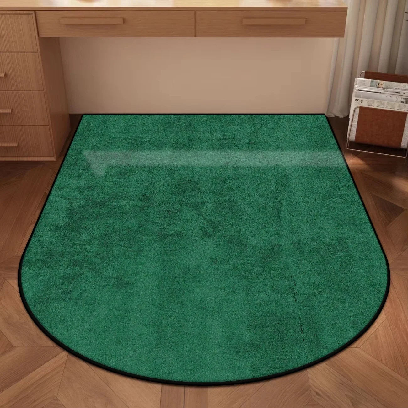 VIKAMA Solid Color Arched Chair Floor Protection Mat