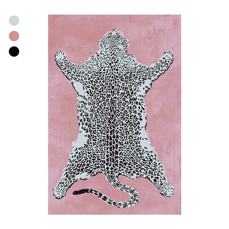 Light Luxury Leopard Print Plush Area Rug