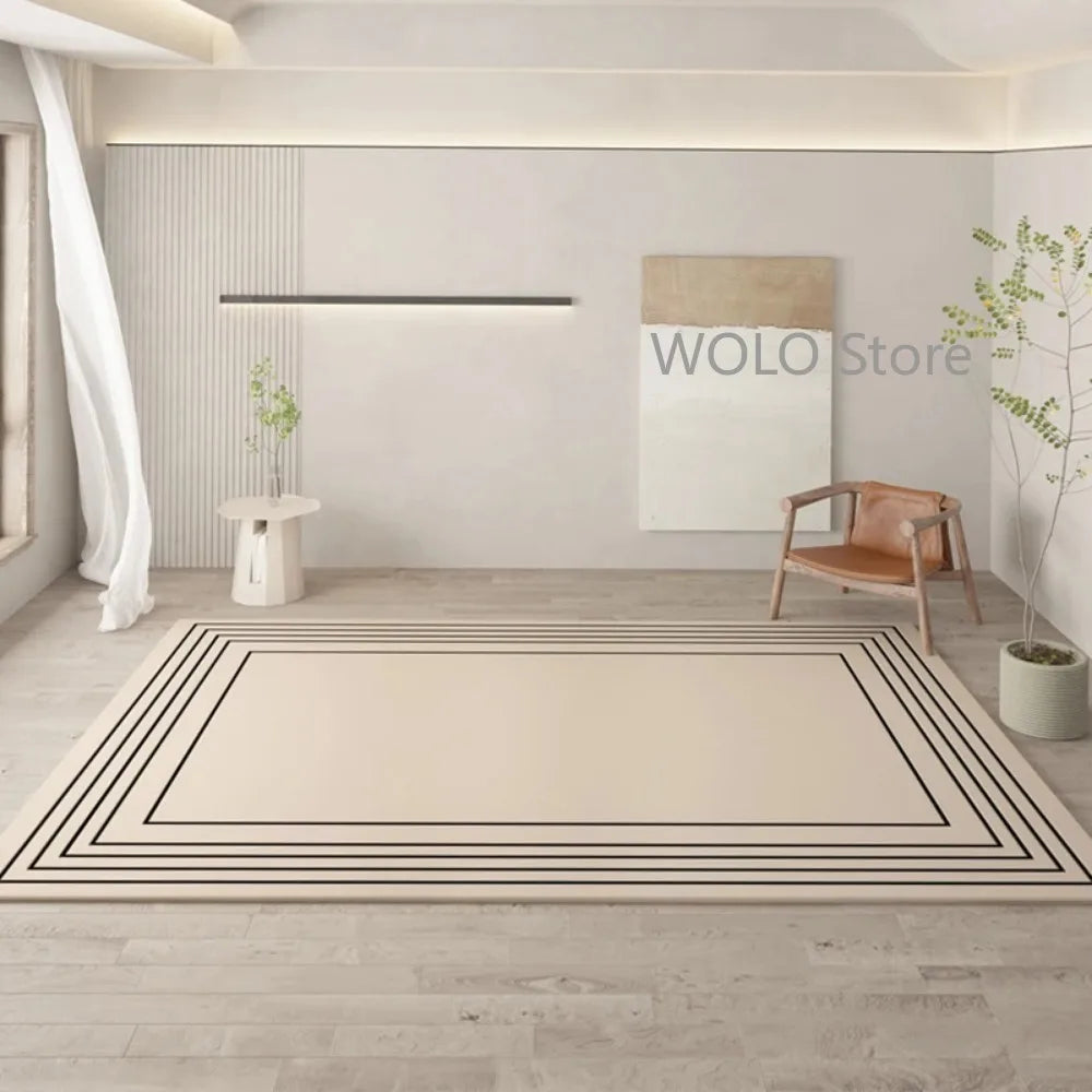 Cream Irregular Soft Fluffy Area Rug