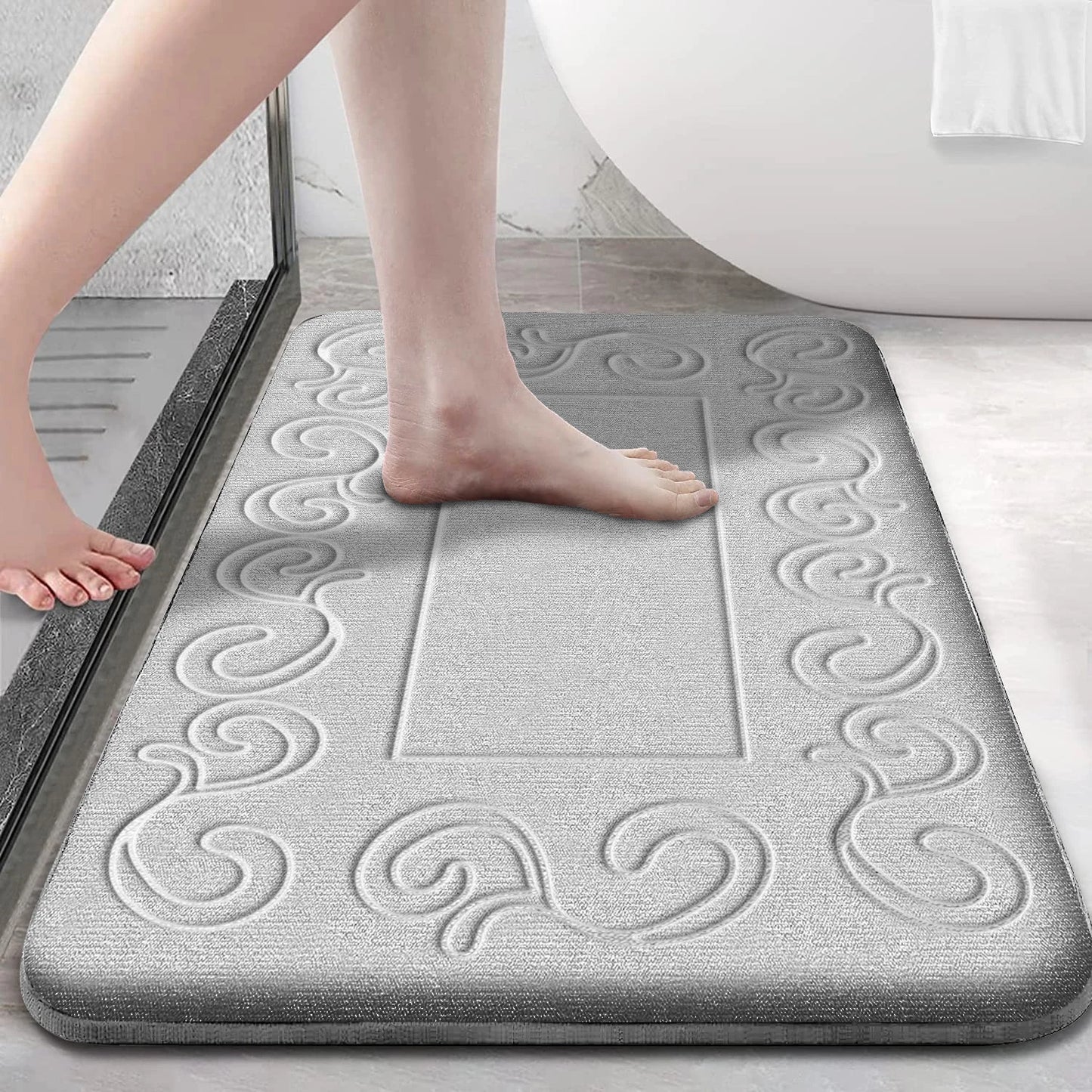 Anti-Slip Absorbent Bathroom Mat Ultra Soft Machine Washable Bath Rug Home Decoration