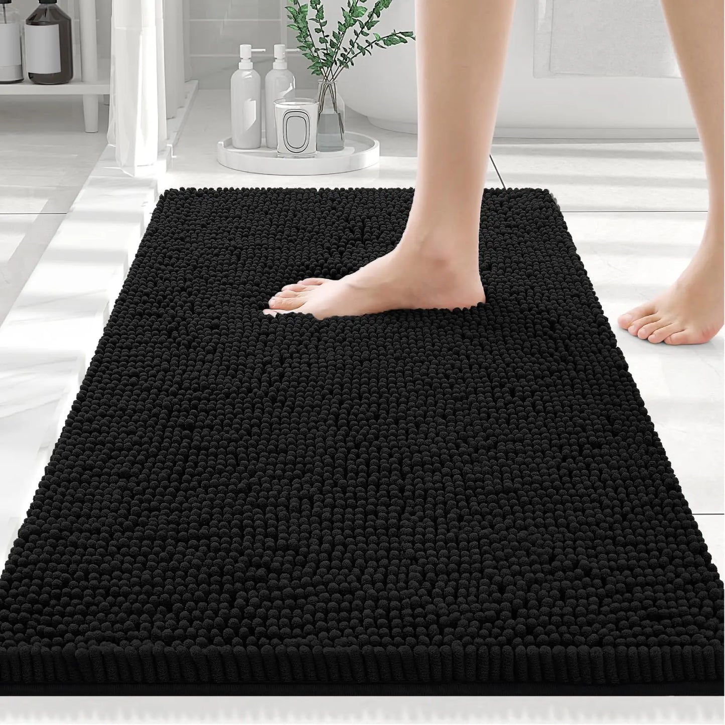 Olanly Chenille Non-Slip Absorbent Bath Mat