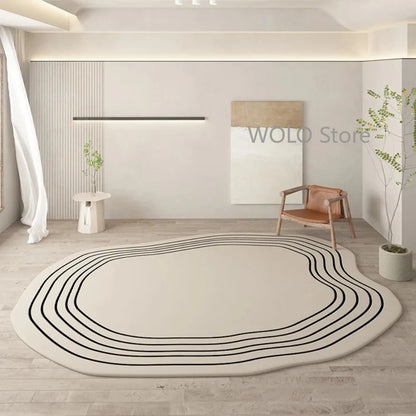 Cream Irregular Soft Fluffy Area Rug