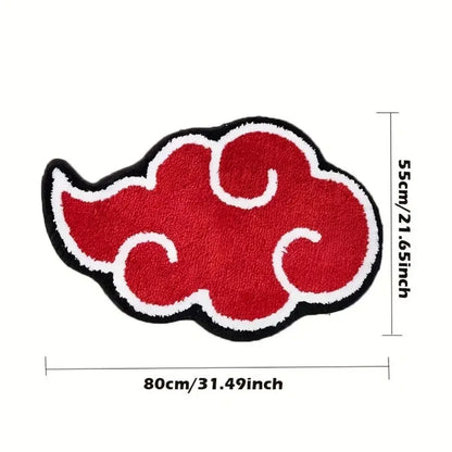 VIKAMA Cartoon Red Cloud Faux Cashmere Non-Slip Door Mat Kitchen Bathroom Bedroom Carpet