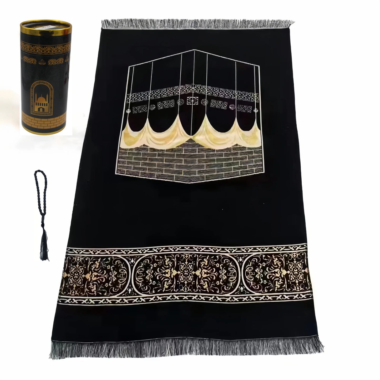 Muslim prayer rug gift set with beads