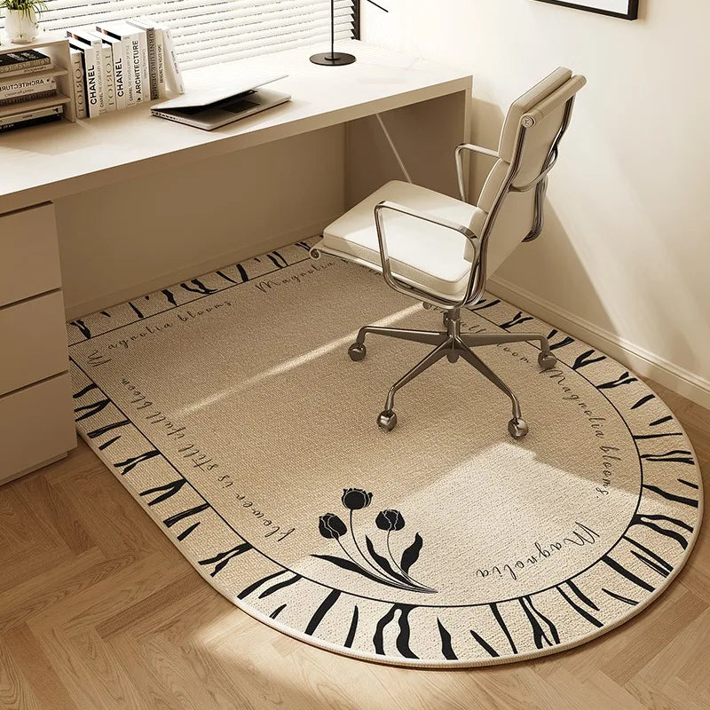 VIKAMA Chair Floor Mat Arched Non-Slip Bedroom Study Office Swivel Chair Rug