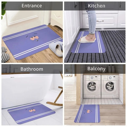 VIKAMA Welcome Indoor Hallway Crystal Pile Decorative Mat Bathroom Entrance Non-Slip Home Machine Washable Carpet