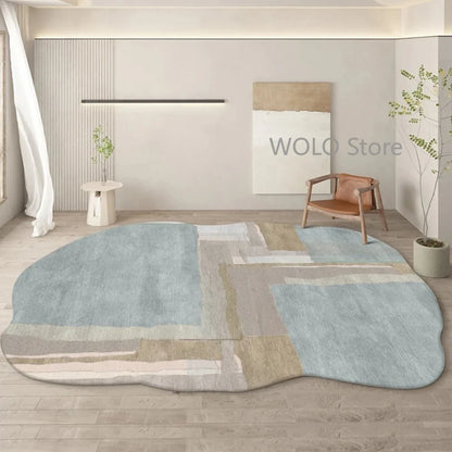 Cream Irregular Soft Fluffy Area Rug