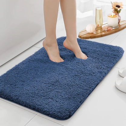 Water Absorbent Non-Slip Thickened Bathroom Carpet Long Hair Machine Washable Toilet Floor Mat
