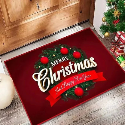Cartoon Santa Christmas Door Mat