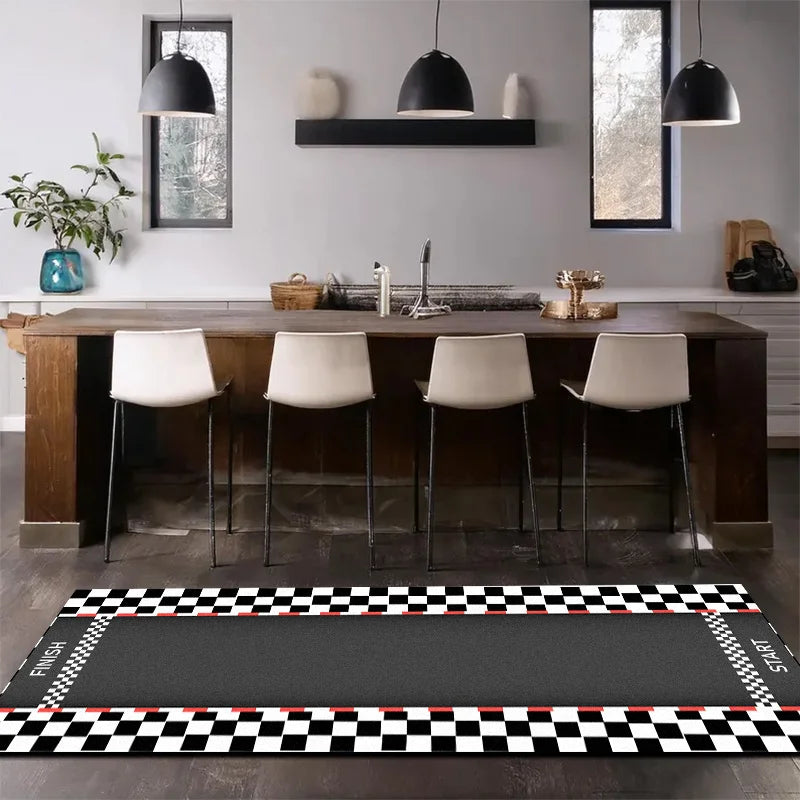 VIKAMA Track Design Non-Slip Polyester Area Rug