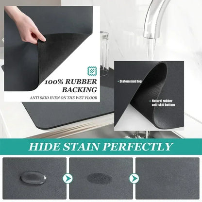 Marble Print Absorbent Kitchen Drying Mat