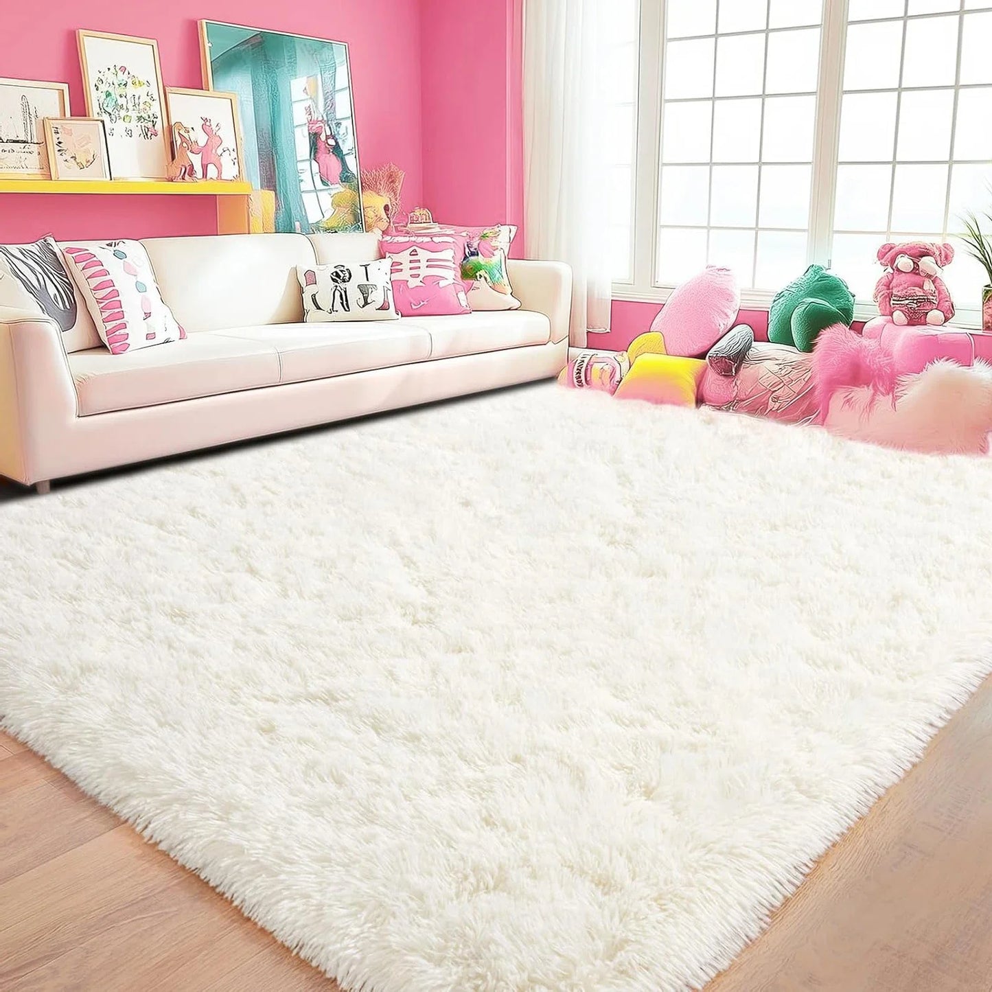 VIKAMA Minimalist Shaggy Soft Fluffy Area Rug