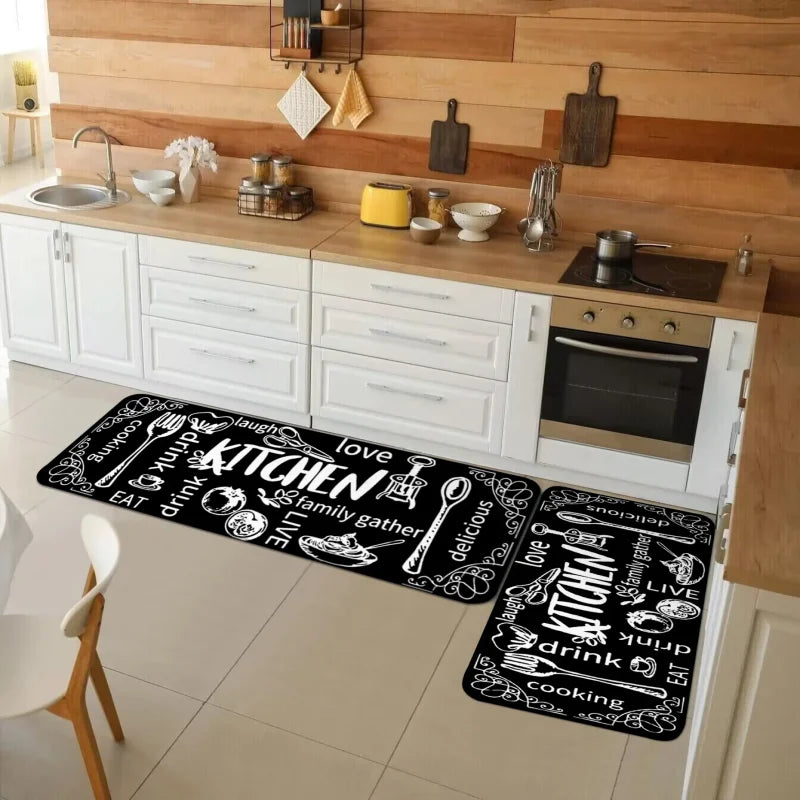 VIKAMA Crystal Pile Non-Slip Washable Kitchen Bathroom Rug Absorbent Floor Mat Home Decor