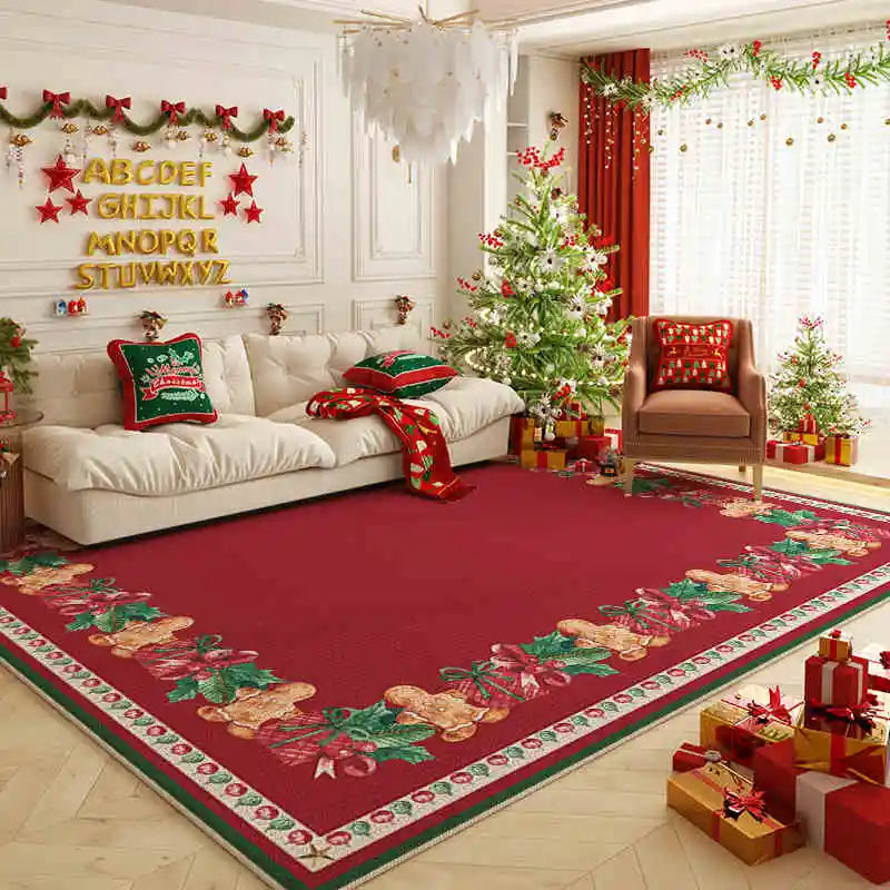 VIKAMA Christmas Tree Carpet Large Area Living Room Bedroom Floor Mat Festive Home Decoration