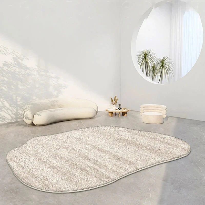 Cream Irregular Soft Fluffy Area Rug