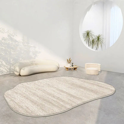 Cream Irregular Soft Fluffy Area Rug
