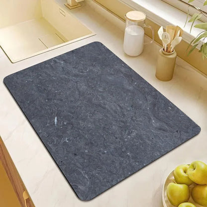 VIKAMA Marble Kitchen Drainage Mat Quick-Dry Absorbent Anti-Slip Dish Drying Pad