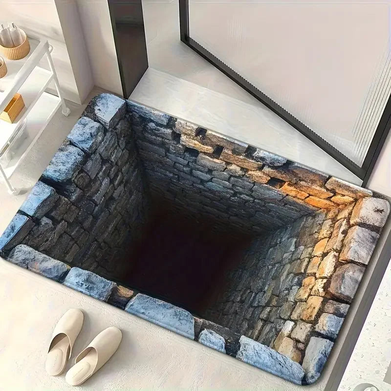VIKAMA Optical Illusion Vortex Non-Slip Rug