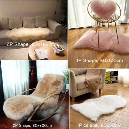 Soft faux fur shaggy area rug